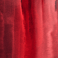 Red ink and watercolor texture on white paper background. Paint leaks and ombre effects. Hand painted abstract image.
