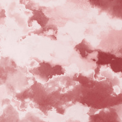 Red ink and watercolor texture on white paper background. Paint leaks and ombre effects. Hand painted abstract image.
