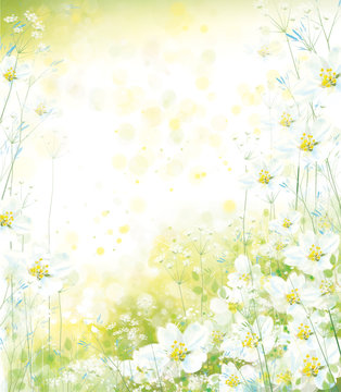 Vector floral background. Spring background.