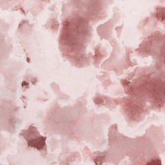 Red ink and watercolor texture on white paper background. Paint leaks and ombre effects. Hand painted abstract image.