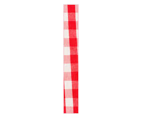 Letter I of the alphabet - Red checkered fabric tablecloth - White background