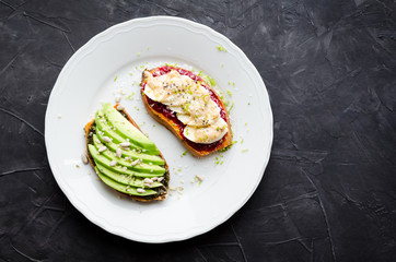 Healthy sandwich for breakfast, snack or lunch
