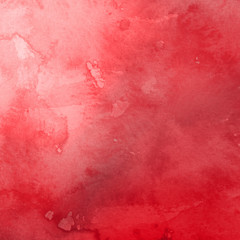 Red ink and watercolor texture on white paper background. Paint leaks and ombre effects. Hand painted abstract image.
