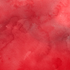 Red ink and watercolor texture on white paper background. Paint leaks and ombre effects. Hand painted abstract image.