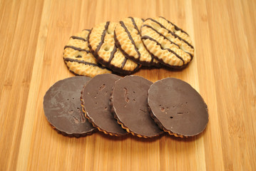 Vanilla Cookies Striped with Chocolate, Front & back Sides