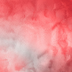 Red ink and watercolor texture on white paper background. Paint leaks and ombre effects. Hand painted abstract image.