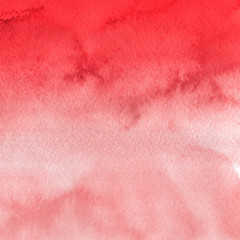 Red ink and watercolor texture on white paper background. Paint leaks and ombre effects. Hand painted abstract image. © artistmef