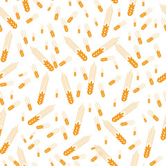 Wheat ears seamless pattern. Vector illustration