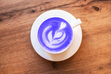 Cup of trendy fresh aroma taro latte.