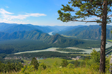 mountains and river Katun, Altai Krai, Russia, mountain view