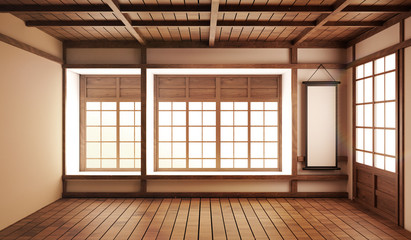 Obraz premium Zen room japanese style. 3D rendering