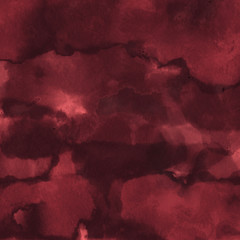 Red ink and watercolor texture on white paper background. Paint leaks and ombre effects. Hand painted abstract image.