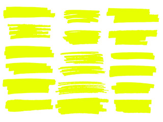 Vector highlighter brush lines. Hand drawing.