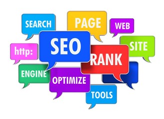 seo speech bubbles concept 3d illustration