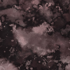 Red ink and watercolor texture on white paper background. Paint leaks and ombre effects. Hand painted abstract image.