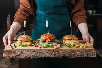 Hamburger in hand