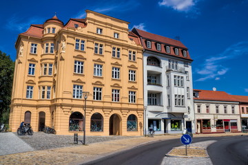 Fototapeta na wymiar Sanierte Altbauten in Oranienburg, Deutschland