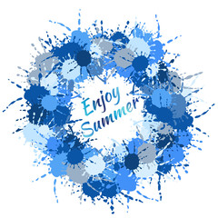 Enjoy summer splash sticker of blue shades
