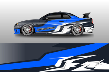 Car wrap livery decal vector , supercar, rally, drift . Graphic abstract stripe racing background . Eps 10 