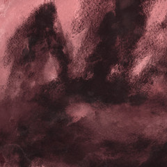 Red ink and watercolor texture on white paper background. Paint leaks and ombre effects. Hand painted abstract image.