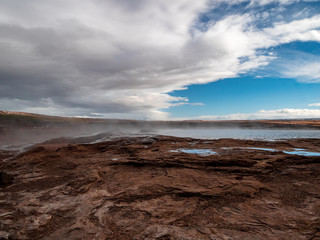 Geysir Geothermal Water Spring area in Iceland
