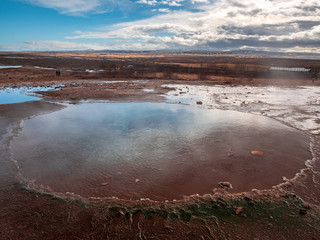 Geysir Geothermal Water Spring area in Iceland