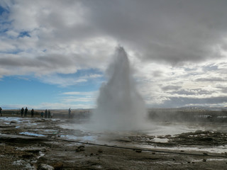 Geysir Geothermal Water Spring area in Iceland