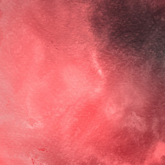 Red ink and watercolor texture on white paper background. Paint leaks and ombre effects. Hand painted abstract image.