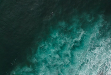 Aerial view from a surfer in a Surf Spot. Drone photo