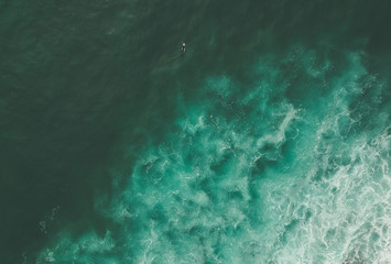 Fototapeta premium Aerial view from a surfer in a Surf Spot. Drone photo