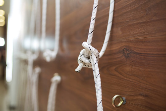 ropes for stretching and physical training. Kurunta yoga class