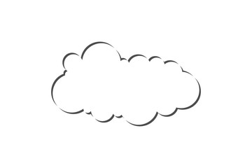 Cloud Icon Logo Flat Line Monochrome Vector Illustration
