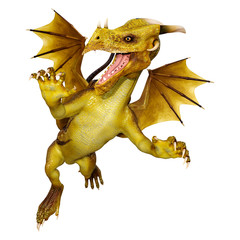 Fototapeta premium 3D Rendering Fairy Tale Dragon on White