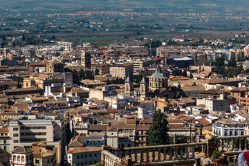 Cityscape view of Granada in Andalusia, Spain