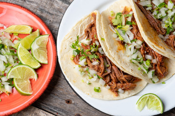 Mexican beef barbacoa tacos