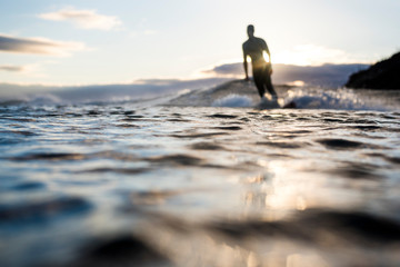 Man surfing in sea