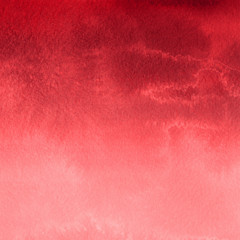 Red ink and watercolor texture on white paper background. Paint leaks and ombre effects. Hand painted abstract image.