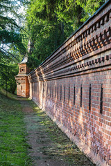 Old brick fortress wall in Sergiev Posad