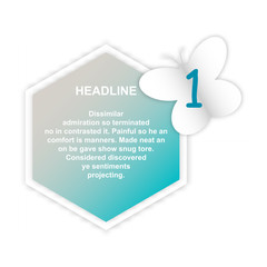 Sticker icon. Abstract paper infografics. Vector in lable style