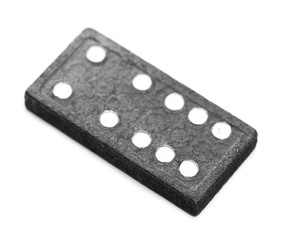 Black domino isolated on white background, series