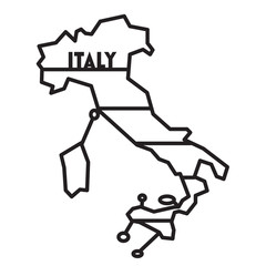 Abstract geometric italy Map  for laser cutting