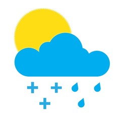 Fototapeta premium Sun vector drawing behind clouds