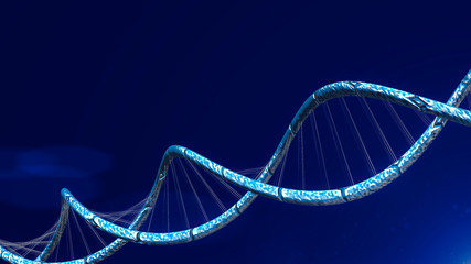 dna vector blue line Blue background