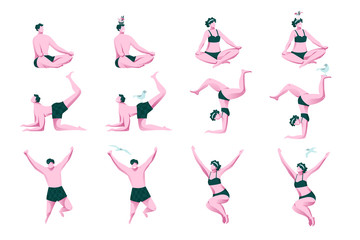 Sunny Beach Yoga Characters