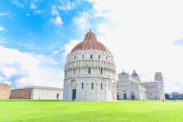 Pisa Baptistery of St. John and Pisa Cathedral in Pisa, Italy