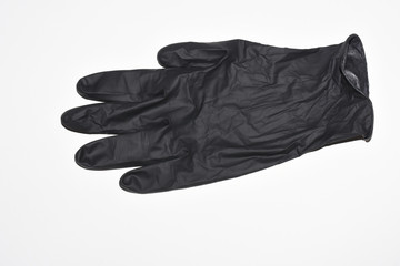 Black Nitrite Glove,isolated on white with clipping path