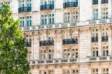 London, UK Whitehall in the city of Westminster architecture closeup windows pattern