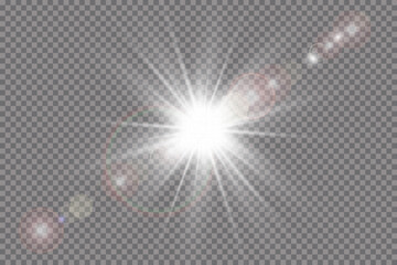 Vector transparent sunlight special lens flare light effect. - obrazy, fototapety, plakaty