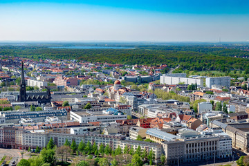 Obraz premium Leipzig, Luftaufnahme, Zentrum, Innenstadt