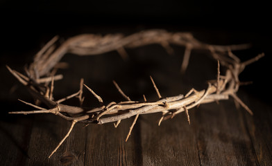 Jesus Crown of Thorn in a Dark Moody Environment